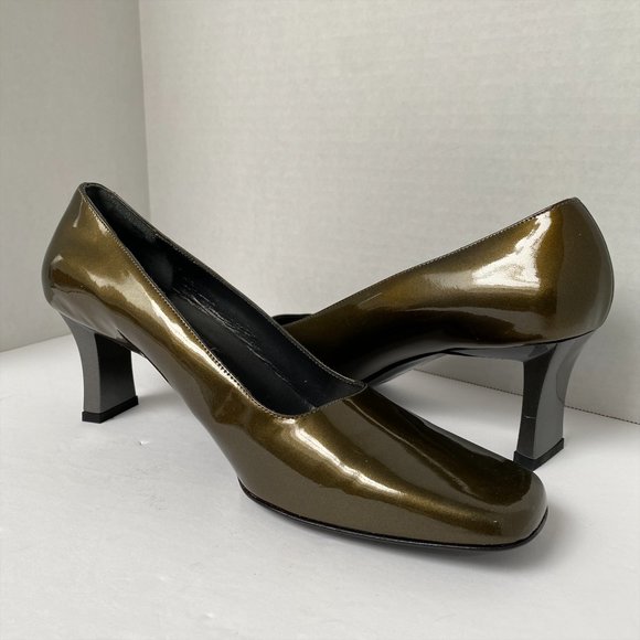 PREVATA METALLIC GREEN WOMENS HEELS IN SIZE 8B - Picture 2 of 10